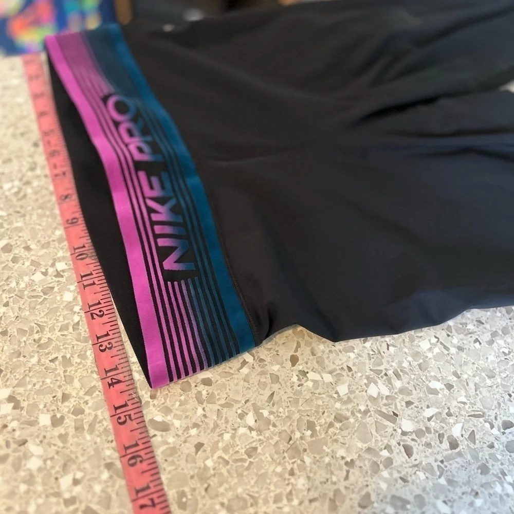 Nike Pro Intertwist Women's Leggings Black Purple Blue Compression Pants Large